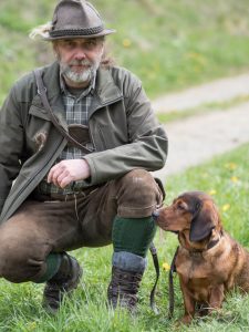 Caja vom Salzatal mit Robert Solarzyk bei der Jagdhunde Vorführung für den Jagdkurs Bruck/Mur 2017