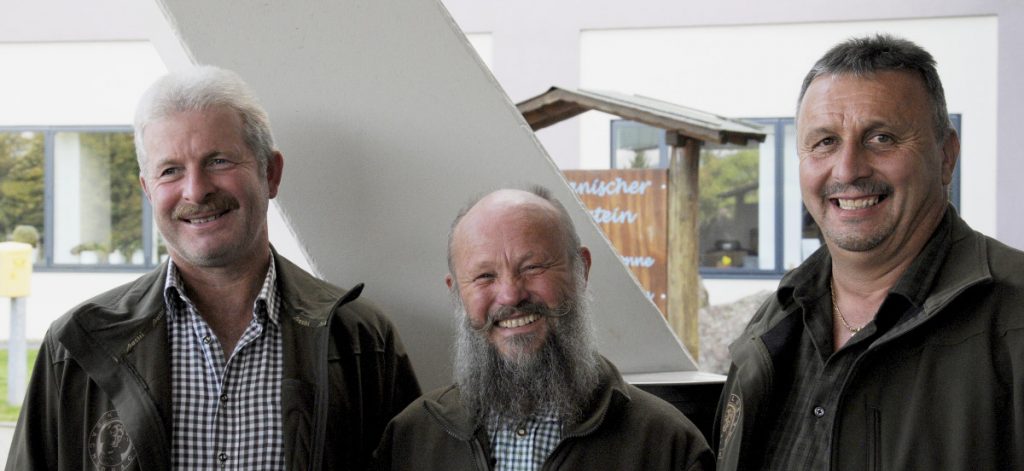 v.l.n.r. Herbert Geisler, Manfred Hirdina, Reinhard Wille - 500. Gebrauchsprüfung des Vereins Dachsbracke e.V.