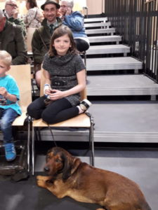 Warten auf den Auftritt im Ehrenring - IHA 2019 Wieselburg - Klub Dachsbracke