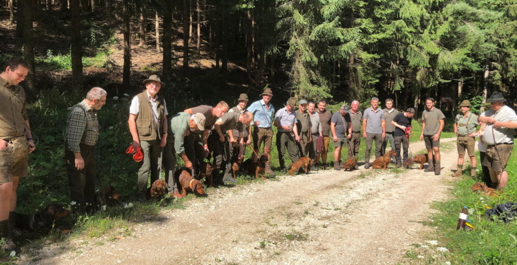Die Teilnehmer am Übungstag der Landesgruppe Wien/Nö/Bgld. 2019 – Klub Dachsbracke